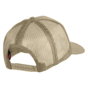 USS Missouri BB 63 Blue Patched Solid Cotton Twill 5 panel Mesh Back Cap - Khaki OSFM