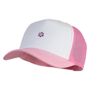 Rhinestud Hotfix Flower Iron On Glue Patched Cotton Trucker Cap - Purple OSFM