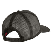 Korea War Vet Patched Solid Cotton Twill 5 panel Mesh Back Cap - Charcoal OSFM
