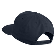 Old English White S Patched Cotton Twill Flat Bill Cap - Navy OSFM