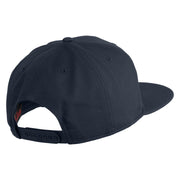 Old English White S Patched Cotton Twill Flat Bill Cap - Navy OSFM