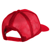 USS Missouri BB 63 Blue Patched Solid Cotton Twill 5 panel Mesh Back Cap - Red OSFM