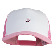 Rhinestud Hotfix Flower Iron On Glue Patched Cotton Trucker Cap - Light Purple OSFM
