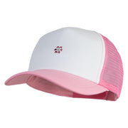 Rhinestud Hotfix Flower Iron On Glue Patched Cotton Trucker Cap - Light Purple OSFM
