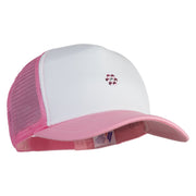 Rhinestud Hotfix Flower Iron On Glue Patched Cotton Trucker Cap - Light Purple OSFM