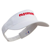 Joyful Fast Food Logo Embroidered Pro Style Cotton Twill Washed Visor - White OSFM