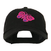 Two Colored Butterfly Embroidered Cap