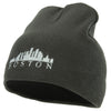 Boston Skyline Embroidered 8 Inch Knitted Short Beanie