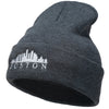 Boston Skyline Embroidered Cuffed Long Beanie