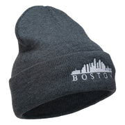 Boston Skyline Embroidered Cuffed Long Beanie