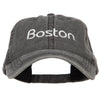 Boston Embroidered Washed Buckled Cap