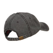 Boston Embroidered Washed Buckled Cap