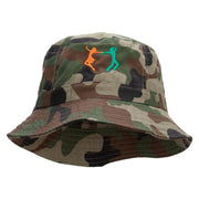 Dancing Partner Embroidered Bucket Hat - Green-Camo OSFM