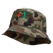 Dancing Partner Embroidered Bucket Hat - Green-Camo OSFM