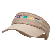 Striped Masks Embroidered Pro Style Cotton Twill Washed Visor