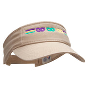 Striped Masks Embroidered Pro Style Cotton Twill Washed Visor