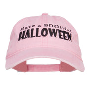 Have A Bootiful Halloween Embroidered Washed Cap