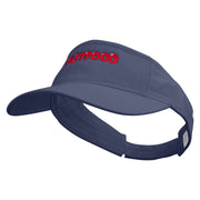 Joyful Fast Food Logo Embroidered Pro Style Cotton Twill Washed Visor - Navy OSFM