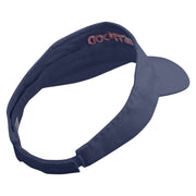 Joyful Fast Food Logo Embroidered Pro Style Cotton Twill Washed Visor - Navy OSFM