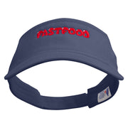 Joyful Fast Food Logo Embroidered Pro Style Cotton Twill Washed Visor - Navy OSFM