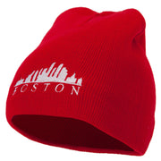 Boston Skyline Embroidered 8 Inch Knitted Short Beanie