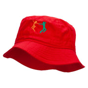 Dancing Partner Embroidered Bucket Hat - Red OSFM