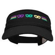 Striped Masks Embroidered Pro Style Cotton Twill Washed Visor