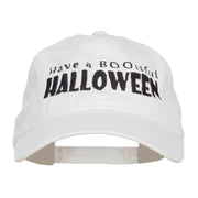 Have A Bootiful Halloween Embroidered Washed Cap