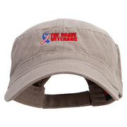 The Brave Veteran Embroidered Garment Washed Adjustable Army Cap - Dk-Khaki OSFM