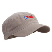 The Brave Veteran Embroidered Garment Washed Adjustable Army Cap - Dk-Khaki OSFM