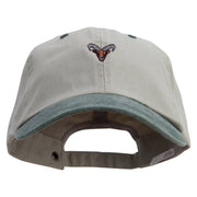 Head of Goat Embroidered Pigment Dyed Wash Cap - Beige-Green OSFM