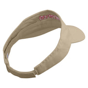 Joyful Fast Food Logo Embroidered Pro Style Cotton Twill Washed Visor - Khaki OSFM