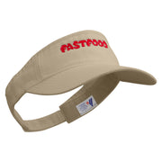 Joyful Fast Food Logo Embroidered Pro Style Cotton Twill Washed Visor - Khaki OSFM