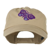 Two Colored Butterfly Embroidered Cap