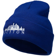 Boston Skyline Embroidered Cuffed Long Beanie