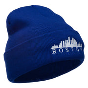 Boston Skyline Embroidered Cuffed Long Beanie