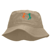 Dancing Partner Embroidered Bucket Hat - Khaki OSFM