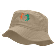 Dancing Partner Embroidered Bucket Hat - Khaki OSFM