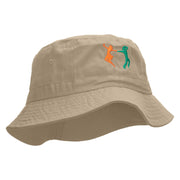 Dancing Partner Embroidered Bucket Hat - Khaki OSFM