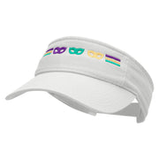 Striped Masks Embroidered Pro Style Cotton Twill Washed Visor