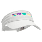 Striped Masks Embroidered Pro Style Cotton Twill Washed Visor