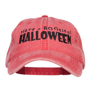 Have A Bootiful Halloween Embroidered Washed Cap