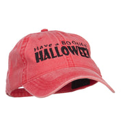 Have A Bootiful Halloween Embroidered Washed Cap