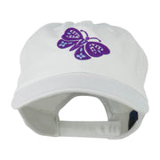 Two Colored Butterfly Embroidered Cap