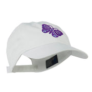 Two Colored Butterfly Embroidered Cap