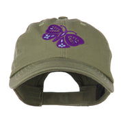 Two Colored Butterfly Embroidered Cap