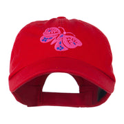 Two Colored Butterfly Embroidered Cap