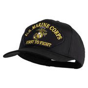 U.S. Marine Corps First to Fight Patched Solid Cotton Twill Pro Style Cap - Black OSFM