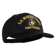 U.S. Marine Corps First to Fight Patched Solid Cotton Twill Pro Style Cap - Black OSFM
