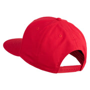 Old English White C Patched Cotton Twill Flat Bill Cap - Red OSFM
